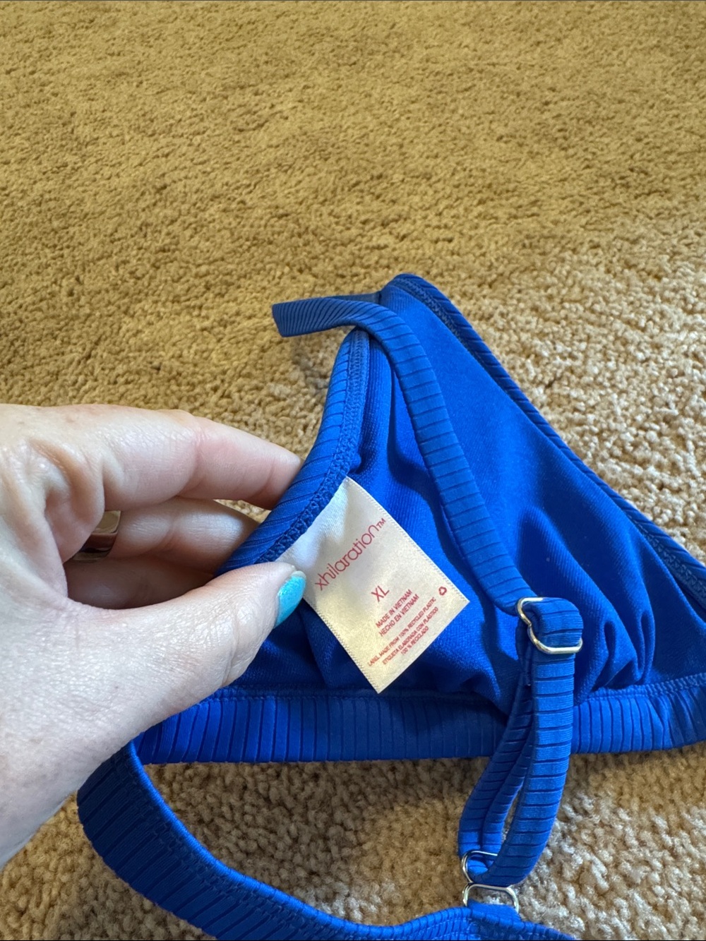 Royal Blue Ribbed Bikini Set - Picture 5 of 7